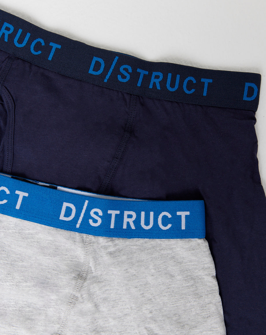 D-STRUCT DELULA MEN'S TWO PACK PLAIN BOXER SHORTS