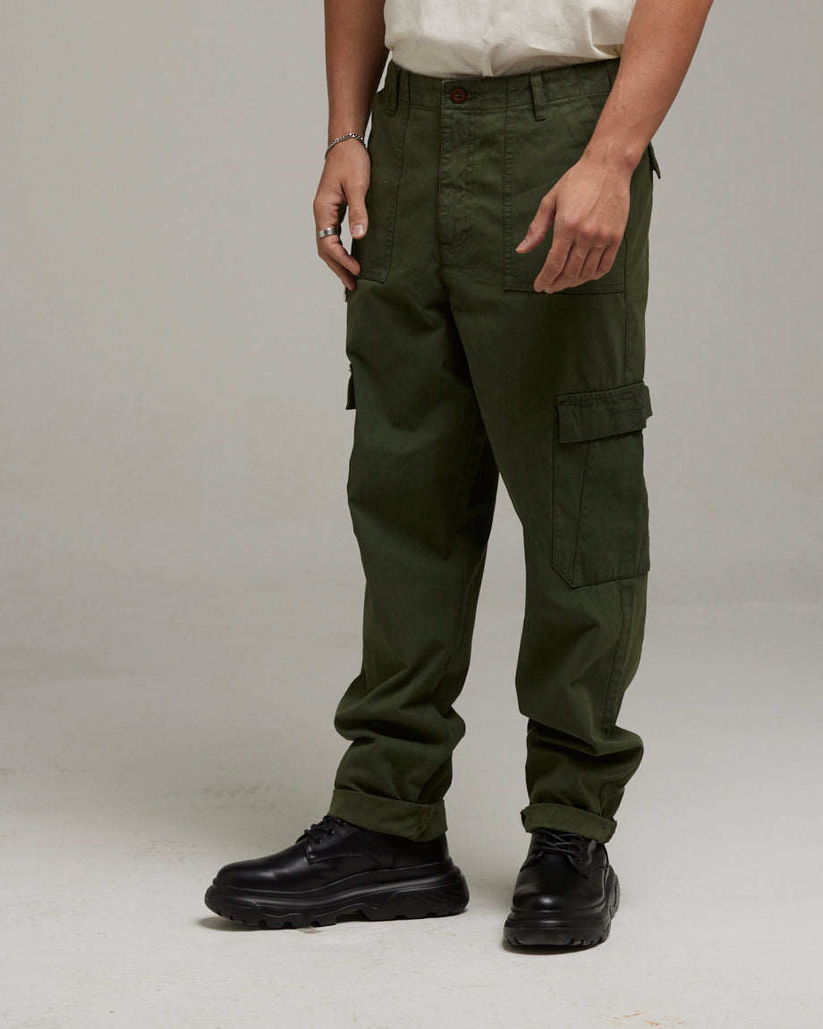 Regular Fit Cargo Pants - Khaki green - Men