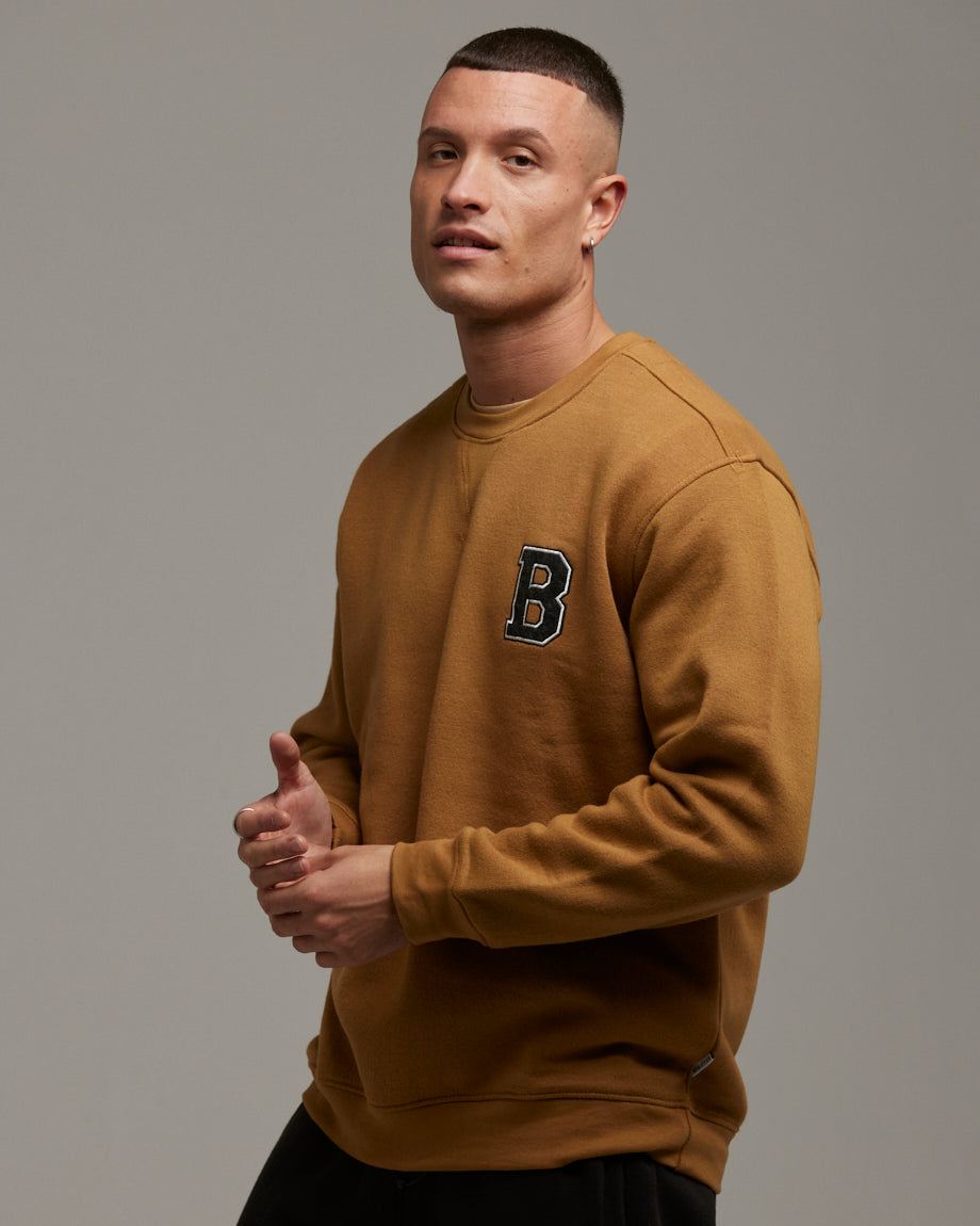 Men's brown outlet crew neck sweatshirt