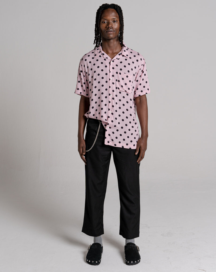 White shirt with pink best sale polka dots