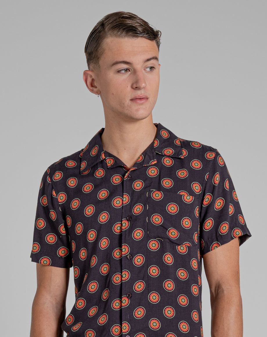 Bellfield Morena Printed Men's Shirt in Black - Bellfield Clothing