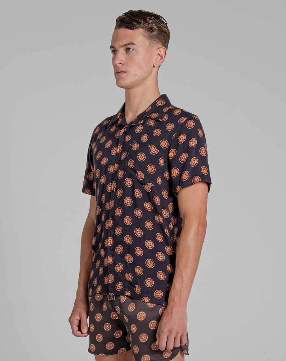 Bellfield Morena Printed Men's Shirt in Black - Bellfield Clothing