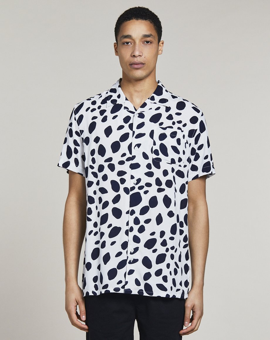 Bellfield Uhuru Lava Print Men's Shirt in White - Bellfield Clothing